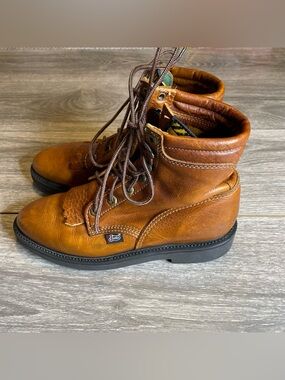 Justin Boots Women’s Size 8B Brown Genuine Leather Work Riding Boot Made In USA
